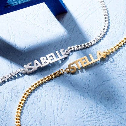 Personalized Bold Curb Chain Name Bracelet/Anklet