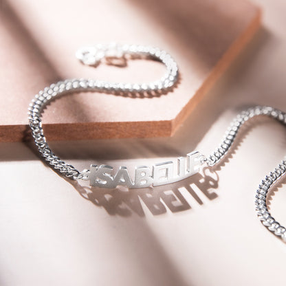 Personalized Bold Curb Chain Name Bracelet/Anklet