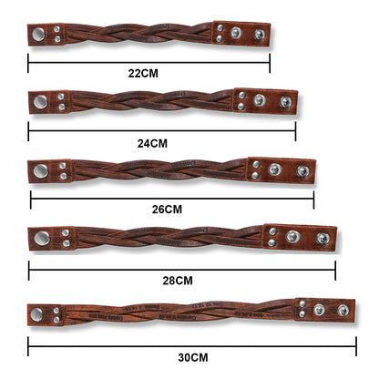 Custom-designed Text Weave Leather Bracelet