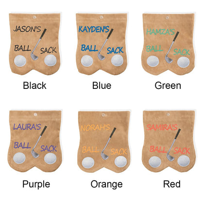 Personalized Name Golf Ball Sacks, Portable Flannelette Golf Ball Bag, Sports Accessory, Funny Golf Gift for Men/Father/Husband, Golf Lovers Gift