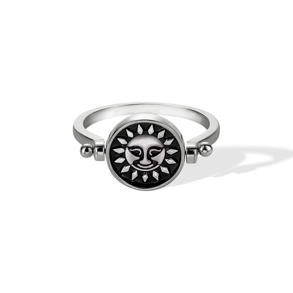 Moon Star & Sun Gothic Ring, Sterling Silver Dainty Ring Handmade, Birthday/Anniversary/Valentine's Day/Wedding Gift for Him/Her/Couples