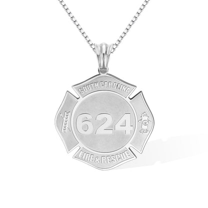 Custom Firefighter Necklace, Stainless Steel Necklace with Number & Department, Birthday/Father's Day/Graduation/Retirement Gift for Firefighter
