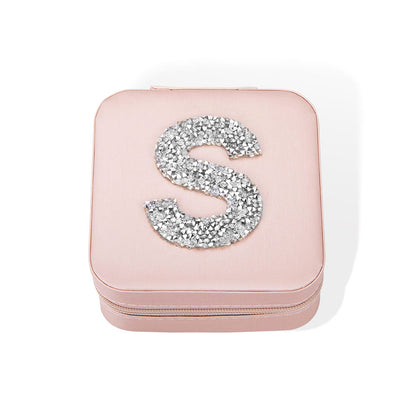 Personalized Monogram Jewelry Box, Bridesmaid Jewelry Box, Bridesmaid Gift for Girl/Friend, Wedding/Travel Jewelry Case, Birthday/Mother's Day Gift, Glitter Christmas Gift, Birthday Gift, Bridesmaid Gift for Her
