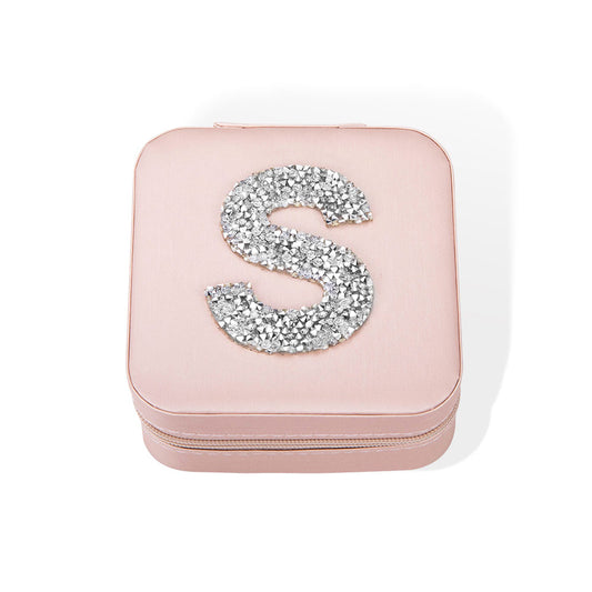 Personalized Monogram Jewelry Box, Bridesmaid Jewelry Box, Bridesmaid Gift for Girl/Friend, Wedding/Travel Jewelry Case, Birthday/Mother's Day Gift, Glitter Christmas Gift, Birthday Gift, Bridesmaid Gift for Her