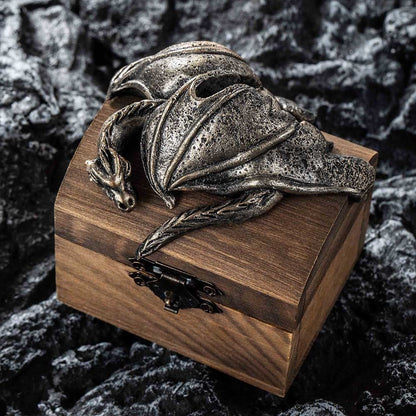 Custom Dragon Ring Box with Name, Wooden Ring Holder, Personalized Jewelry Box for Proposal/Wedding/Engagement, Memorial Gift for Him