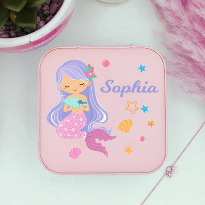 Personalized Jewelry Box with Unicorn/Mermaid, Children’s Jewelry Box, Christening Gift, Girls Jewelry Box, Birthday Gift for Girl, Flower Girl Gift
