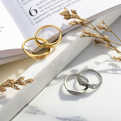 Sun and Moon Matching Rings, Couple/Best Friend Promise Rings Set, Love/Friendship Rings, Birthday/Valentine's Day/Christmas Gift for Couple/Friends