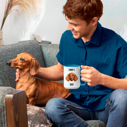 Personalized Dog Dad Mug with Pet Photo, Custom Dog Mug, Dog Lover Coffee Mug, Personalized Cat Mug, Dog Face Mug, Dog Mom Gift, Gift for Per Lover