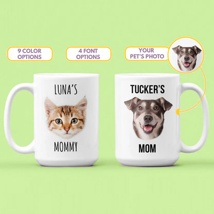 Personalized Dog Dad Mug with Pet Photo, Custom Dog Mug, Dog Lover Coffee Mug, Personalized Cat Mug, Dog Face Mug, Dog Mom Gift, Gift for Per Lover