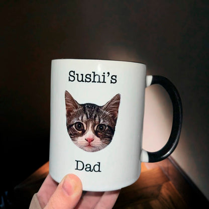 Personalized Dog Dad Mug with Pet Photo, Custom Dog Mug, Dog Lover Coffee Mug, Personalized Cat Mug, Dog Face Mug, Dog Mom Gift, Gift for Per Lover