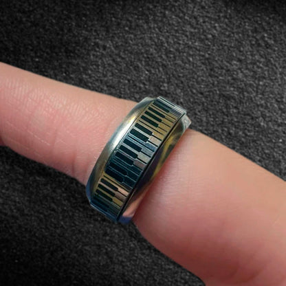 Personalized Piano Fidget Ring, Music Spinner Ring, Anti-anxiety Fidget Ring, Piano Keys Ring, Art Ring, Gift for Music Lovers/Friends