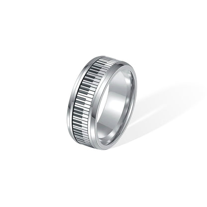 Personalized Piano Fidget Ring, Music Spinner Ring, Anti-anxiety Fidget Ring, Piano Keys Ring, Art Ring, Gift for Music Lovers/Friends