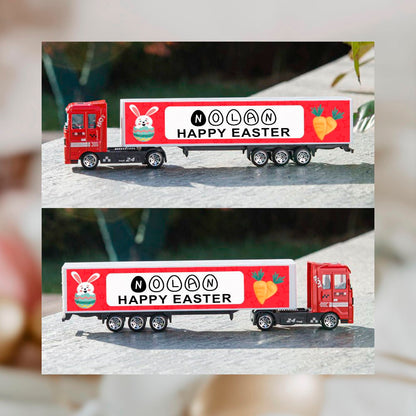 Personalized Easter Kid Toy Trucks, Easter Gifts for Kids, Customized Name Toy, Happy Easter Truck Toys, Birthday/Children's Day Gifts