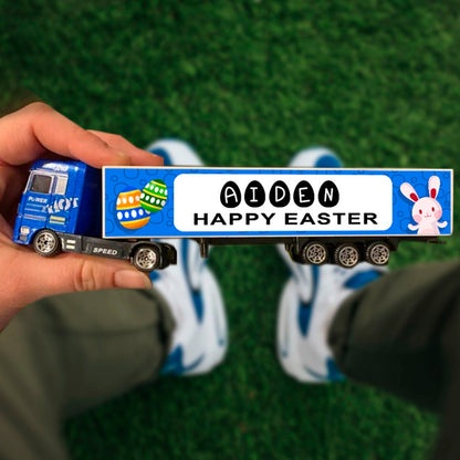 Personalized Easter Kid Toy Trucks, Easter Gifts for Kids, Customized Name Toy, Happy Easter Truck Toys, Birthday/Children's Day Gifts