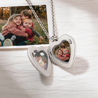 Personalized Tree of Life Locket Necklace, Brass/Sterling Silver 925 Heart Photo Locket Necklace, Engraved Necklace, Gift for Wife/Mother/Grandma
