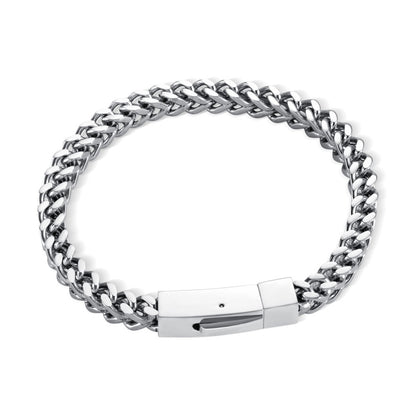 Personalized Bar Bracelet, Custom Name/Message Bracelet, Stainless Steel Engraved Men's Chain Bracelet, Gift for Him/Father/Grandpa/Husband/Boyfriend
