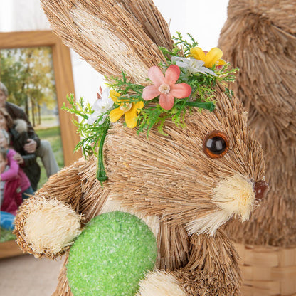 Easter Bunny Family Ornament, Easter Decor, Easter Bunny with Flower, Eater Gift, Gift for Kids/Family