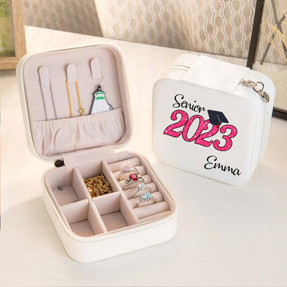 Custom Classic Graduation Jewelry Box, Personalized Graduation Jewelry Case, Class of 2023 Graduation Gift, Graduation Keepsake, Gift for the Graduate