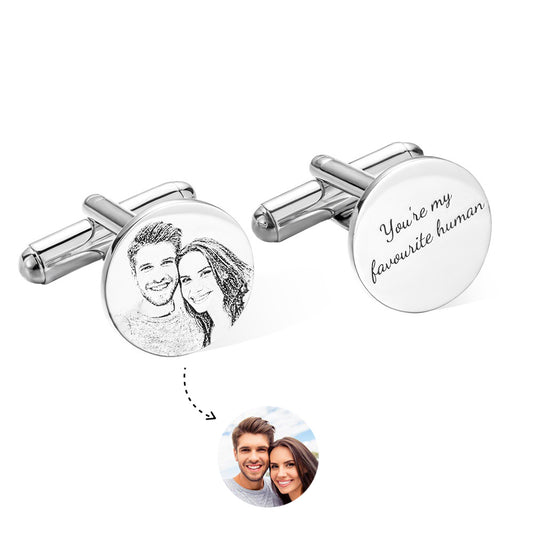 Custom Portrait Photo Cufflinks, Memorial Cufflinks, Stainless Steel/Sterling Silver 925 Cufflinks, Birthday/Father's Day Gift for Groom/Men/Father