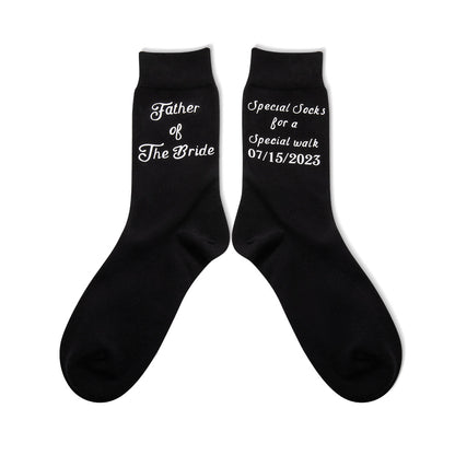 Custom Father of the Bride Socks with Wedding Date, Special Socks for a Special Walk, Gifts for Father of the Bride/Father in Law, Socks for Men