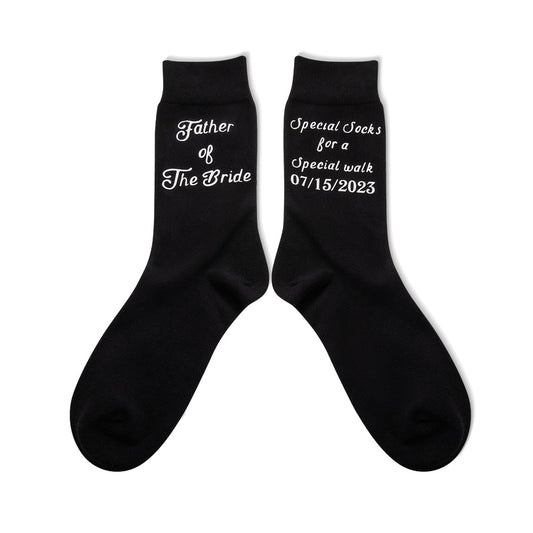 Custom Father of the Bride Socks with Wedding Date, Special Socks for a Special Walk, Gifts for Father of the Bride/Father in Law, Socks for Men