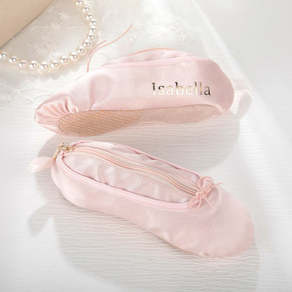 Personalized Ballet Shoe Modeling Makeup Bag, Cosmetic Bag, Pink Makeup Pouch, Lipstick/Eyebrow/Pencil Storage Bag, Gift for Dancers/Dance Lovers/Girl