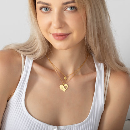 Personalized Mommy and Me Heart Necklace Set, Set Of 2, Mother & Daughter Necklace, Mommy Necklace, Matching Necklace, Mother's Day Gift for Mom