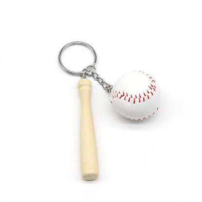 Custom Name Softball Backpack Keychain with Mini Wooden Bat, Mini Baseball Backpack Acrylic Keyring, Gift for Athlete/Sports Lover/Family/Friend