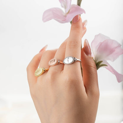 Custom Multiple Birth Flower Ring, Birth Month Flower Ring, Mother's Ring, Floral Ring, Minimalist Bouquet Ring, Gift for Her/Mom/Grandma