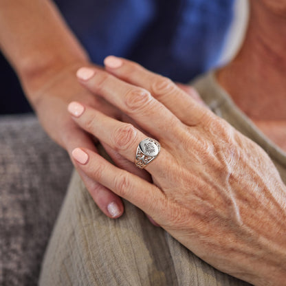 Personalized Birth Flowers Ring, Custom Birthflowers Family Ring, Sterling Silver 925 Bouquet Ring, Engraved Ring for Women, Gift for Mom/Grandma/Her