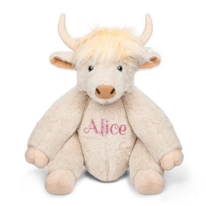 Personalized Highland Cow Stuffed Animal, Eco-Friendly Plush Farm Toy, Soft Toy Gift for Kids, Baby Shower/Birthday Gift for Kids/Highland Cow Lover