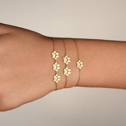 Personalized Pet Paw Print Bracelet, Name Engraved Sterling Silver Bracelet, Memorial Jewelry, Pet Loss Gift, Gift for Pet Lover/Dog Mom/Cat Lover