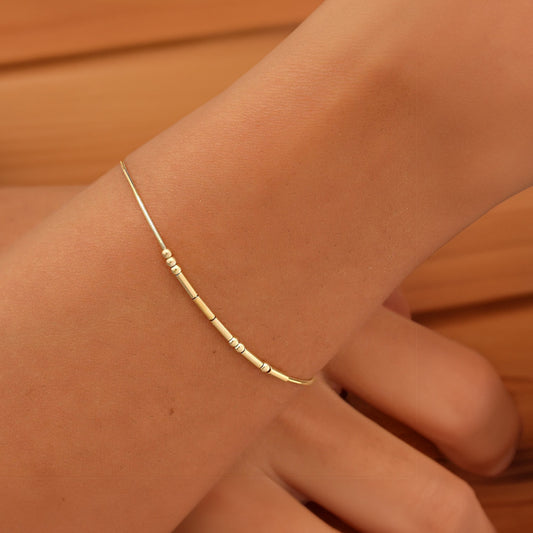 Custom Morse Code Bracelet, Long Distance Relationship Bracelet, Sterling Silver 925 Couple Jewelry, Valentine's Day/Anniversary Gift for Couple/Lover