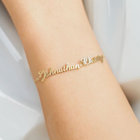 Personalized Multiple Names Bracelet, Sterling Silver 925 Family Members Bracelet, Mother's Day/Anniversary/Christmas Gift for Mother/Wife/Family