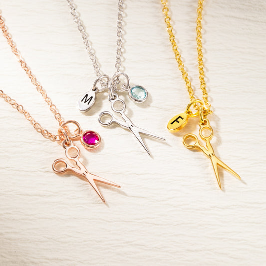 Custom Scissors Necklace for Hairdresser, Dainty Small Scissor Jewelry Sterling Silver, Hairstylist Must Haves, Cosmetology School Graduation Gift