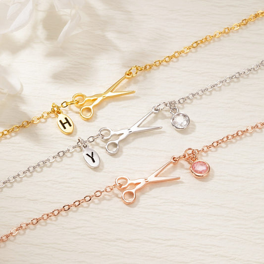 Custom Scissors Necklace for Hairdresser, Dainty Small Scissor Jewelry Sterling Silver, Hairstylist Must Haves, Cosmetology School Graduation Gift