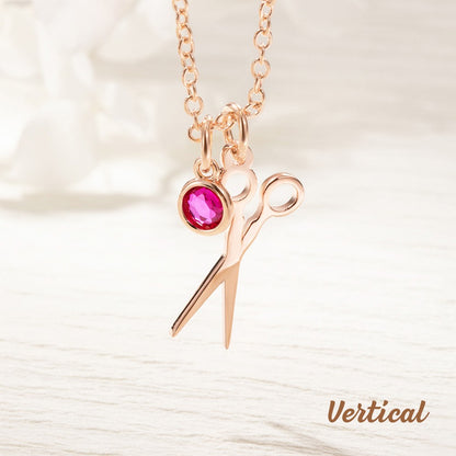 Custom Scissors Necklace for Hairdresser, Dainty Small Scissor Jewelry Sterling Silver, Hairstylist Must Haves, Cosmetology School Graduation Gift