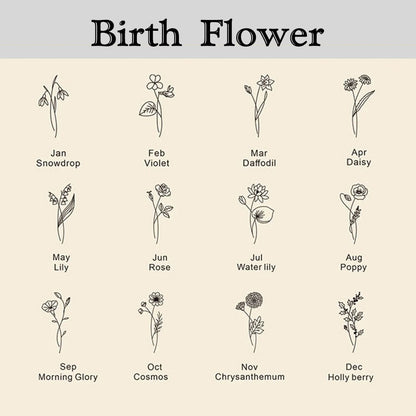 Custom Birth Flower & Name Hand-Held Jewelry Bag, Personalized Portable Floral Travel Jewelry Case, Birthday/Wedding/Anniversary Gift for Women/Her