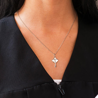 Custom Graduation Cap Charm Necklace/Bracelet, Sterling Silver 925 Mortar Board Hat Pendant, Graduation Gift for Friends/Classmates