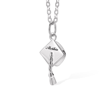 Custom Graduation Cap Charm Necklace/Bracelet, Sterling Silver 925 Mortar Board Hat Pendant, Graduation Gift for Friends/Classmates