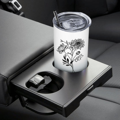 Personalized Birth Flower Name Gradient Skinny Tumbler, 20oz Floral Travel Tumbler with Straw & Lid, Stainless Steel Tumbler, Gift for Friend/Sister