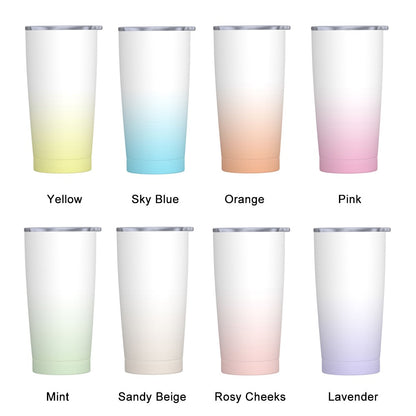 Personalized Birth Flower Gradient Coffee Tumbler, 20oz Name Tumbler with Straw & Lid, Travel Tumbler Cup, Birthday Gift for Family/Friend/Bridesmaid