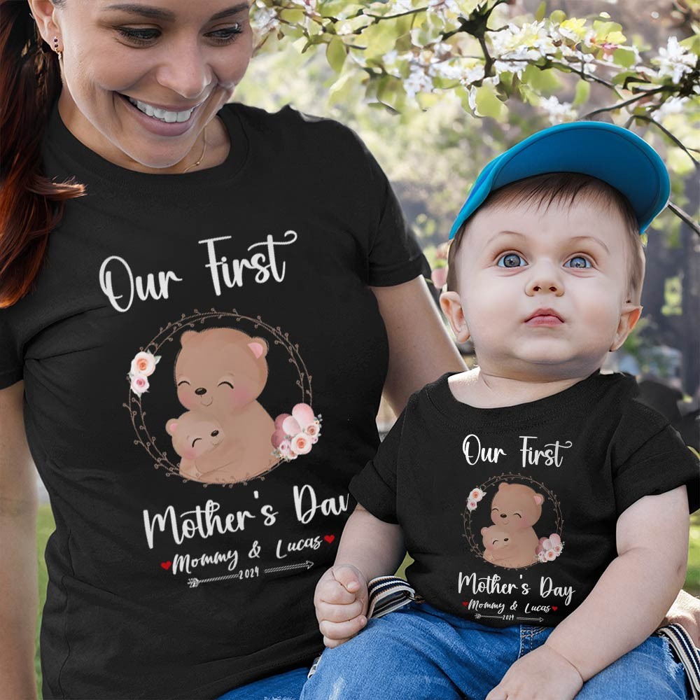 Our First Mother's Day Mom and Baby Set/Matching Shirt, Mummy and Baby Gift, Mama Baby Bears, T-shirt Bodysuit Romper Babygrow Vest Set, New Mom Gift, Mother's Day Gift
