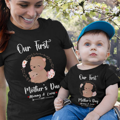Our First Mother's Day Mom and Baby Set/Matching Shirt, Mummy and Baby Gift, Mama Baby Bears, T-shirt Bodysuit Romper Babygrow Vest Set, New Mom Gift, Mother's Day Gift
