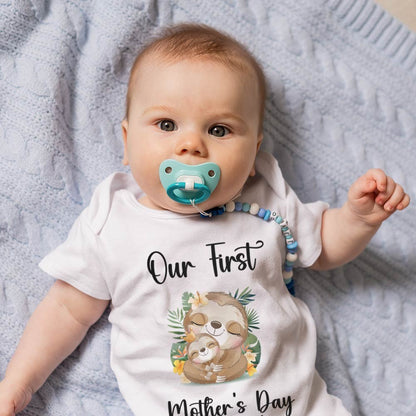 Our First Mother's Day Mom and Baby Set/Matching Shirt, Mummy and Baby Gift, Mama Baby Slothes, T-shirt Bodysuit Romper Babygrow Vest Set, New Mom Gift, Mother's Day Gift
