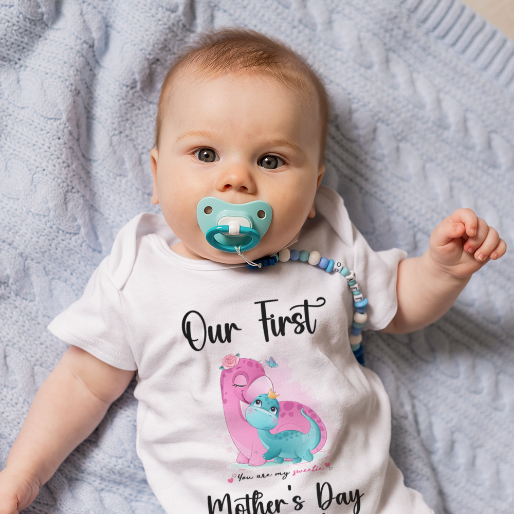 Our First Mother's Day Mom and Baby Set/Matching Shirt, Mummy and Baby Gift, Mama Baby Dinosaurs, T-shirt Bodysuit Romper Babygrow Vest Set, New Mom Gift, Mother's Day Gift
