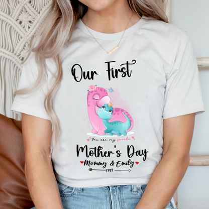 Our First Mother's Day Mom and Baby Set/Matching Shirt, Mummy and Baby Gift, Mama Baby Dinosaurs, T-shirt Bodysuit Romper Babygrow Vest Set, New Mom Gift, Mother's Day Gift