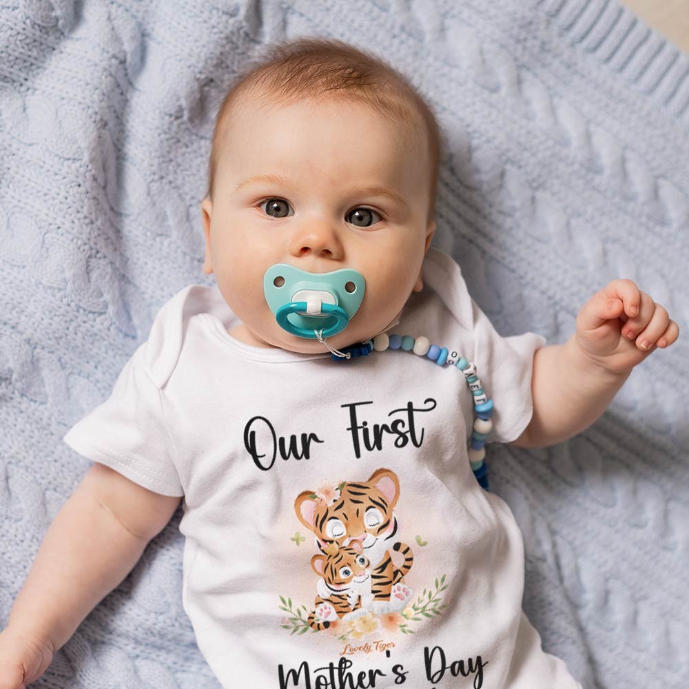 Our First Mother's Day Mom and Baby Set/Matching Shirt, Mummy and Baby Gift, Mama Baby Tigers, T-shirt Bodysuit Romper Babygrow Vest Set, New Mom Gift, Mother's Day Gift