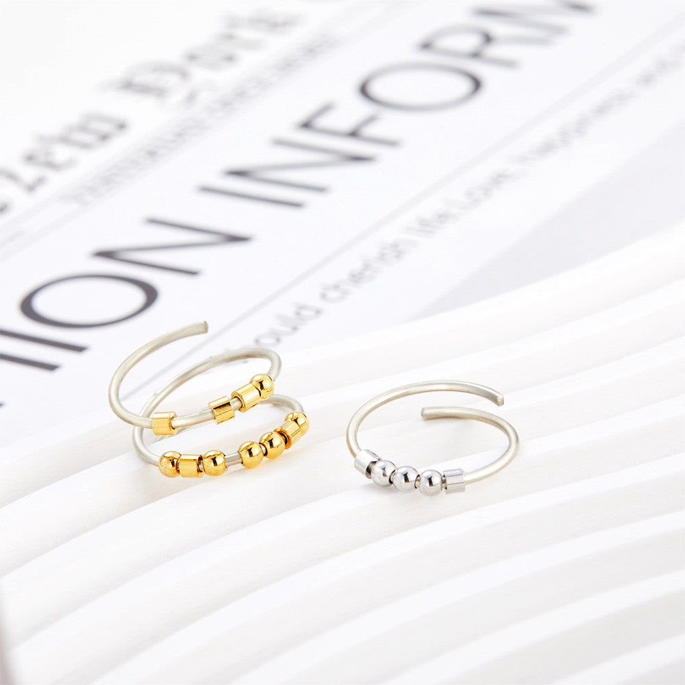 Personalized Fidget Ring with Morse Code, Anti Anxiety Spinner Ring, Adjustable Ring, Stainless Steel/Sterling Silver Jewelry, Gift for Friends