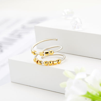 Personalized Fidget Ring with Morse Code, Anti Anxiety Spinner Ring, Adjustable Ring, Stainless Steel/Sterling Silver Jewelry, Gift for Friends